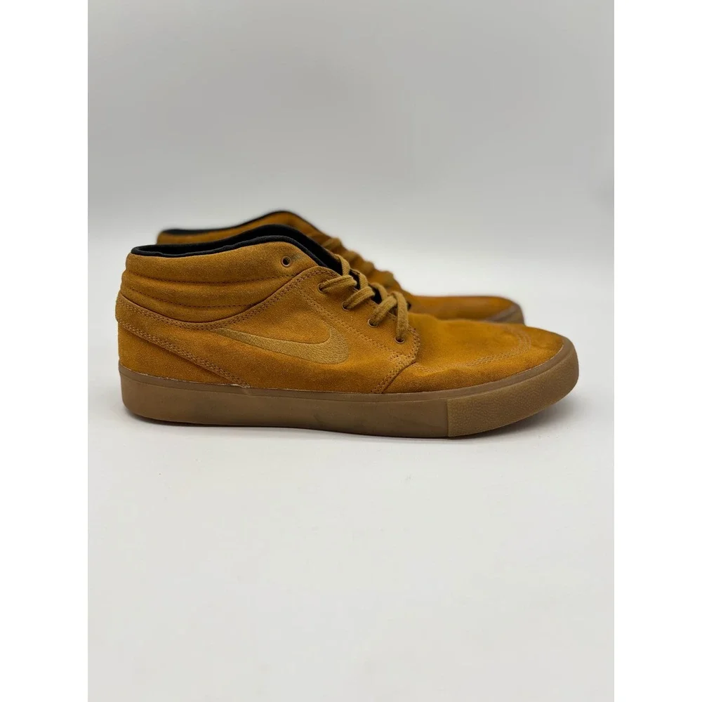 Nike SB Stefan Janoski Mid Wheat Suede Gum Sole Skate Shoes AT7324-700 Mens 12